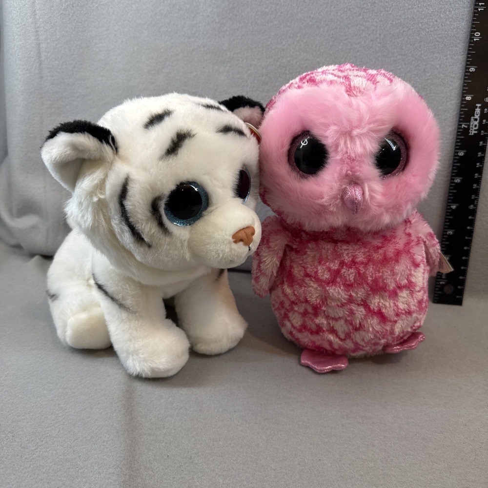 Two Beanie Babies, 12ish Inch, Tundra And Pinky, NWT